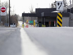 The Canada-U.S. border crossing near Hemmingford, Que., February 26, 2017.