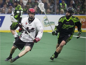 Veteran Matt Beers of the Vancouver Warriors, left, wants to be part of the National Lacrosse League team when it gets over the hump of rebuilding.