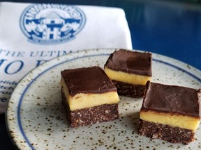 Joyce Hardcastle's Nanaimo bars, with the correct filling to base ratio.