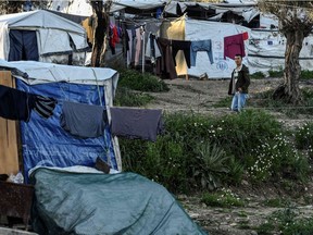 The refugee camp of Moria on the Greek island of Lesbos.