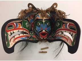 Transformation Mask, 1980, by Beau Dick. It's in Beau Dick: Early Works at Fazakas Gallery to Saturday, May 11.