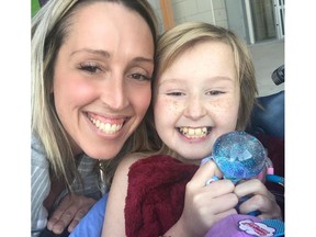 April 3, 2019 - Hannah Day, 9, and her mother Brooke Ervin. Hannah was flown to B.C. Children's Hospital in Vancouver and on Monday underwent a biopsy after tumours were found in her brain and spine. Submitted.  [PNG Merlin Archive]