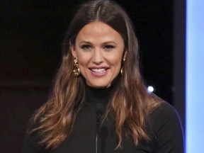 Jennifer Garner speaks at the American Cinematheque Award ceremony honouring Bradley Cooper on Nov. 29, 2018, at the Beverly Hilton Hotel in Beverly Hills, Calif.