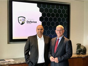 Liberty Defense Technologies executives Aman Bhardwaj, president and chief operating office, and Bill Riker, CEO. Liberty Defense is a startup company developing high-tech body scanners for security at facilities such as sports stadiums, airports and public facilities.