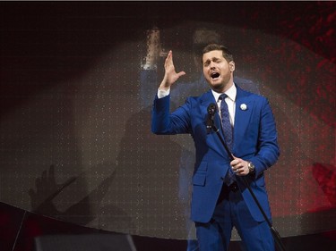 Michael Buble launches his new Love Tour at Rogers Arena in Vancouver on Friday, April 12, 2019.
