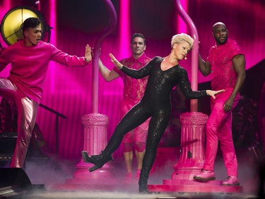 P!nk performs her Beautiful Trauma World Tour at Rogers Arena in Vancouver on Friday, April 5, 2019.