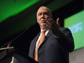 B.C. Premier John Horgan at the Council of Forest Industries convention in Vancouver on April 5, 2019.