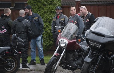 Approximately 100 Hells Angels members and affiliated clubs rallied at the HA East End Chapter on Saturday, April 6, 2019, as part of the Screwy Ride. The annual event is a memorial ride for slain Hells Angel member Dave 'Screwy' Swartz. Pictured is East End Chapter president John Bryce (right, facing).