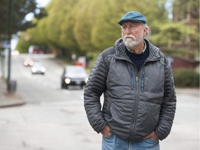 Richard Taplin is a member of the Strathcona Residents Association and longtime resident of Strathcona. He's is concerned about the proposals put forth for the re-routing of Prior Street, where he is pictured on April 9.