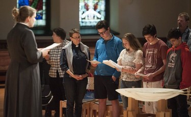 The faithful gathered at Christ Church Cathedral in Vancouver for the Good Friday Observance for Everyone service on April 19, 2019.