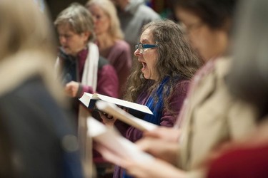 The faithful gathered at Christ Church Cathedral in Vancouver for the Good Friday Observance for Everyone service on April 19, 2019.