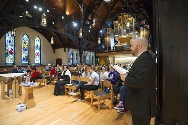 The faithful gathered at Christ Church Cathedral in Vancouver for the Good Friday Observance for Everyone service on April 19, 2019.