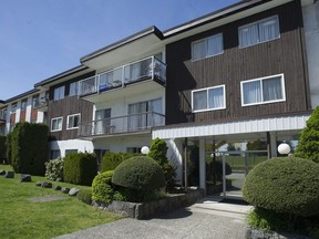 1955 Western Dr. in Port Coquitlam on April 30. The owners of this Port Coquitlam rental building who became embroiled in a "renovictions" controversy are seeking to overturn a city bylaw aimed at curbing the practice.