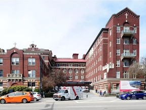 St. Paul's Hospital on Burrard St. in Vancouver, BC., April 2, 2019.