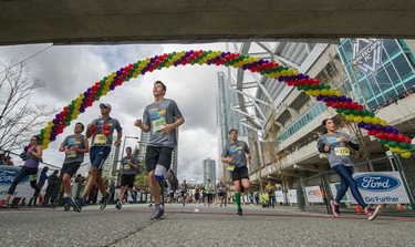 Thousands pound the pavement during The Vancouver Sun Run on Sunday, April 14, 2019.