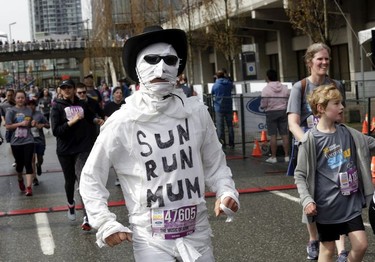 Mum's the word for this participant in the annual Vancouver Sun Run on Sunday, April 14, 2019.