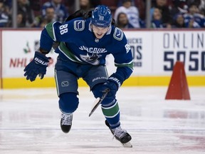 Adam Gaudette needs to improve his skating, strength and keep his weight up next season.