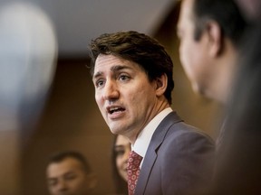 Prime Minister Justin Trudeau meets with Region of Waterloo mayors and delivers brief opening remarks in Kitchener, Ont., on Wednesday, April 17, 2019.