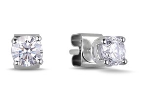 These Lugaro diamond stud earrings in 14k white gold are 50 per cent off on Like It Buy It.