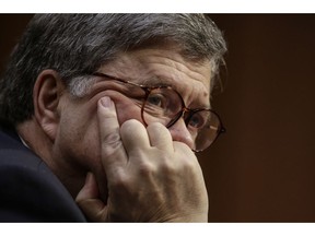 FILE - In this Jan. 15, 2019, file photo, William Barr takes questions at his confirmation hearing to become President Trump's top law enforcement officer, on Capitol Hill in Washington. Attorney General William Barr is expected to be asked about the Mueller report when he goes before a House Appropriations subcommittee Tuesday, April 9, 2019, to testify on his request for the Justice Department budget.