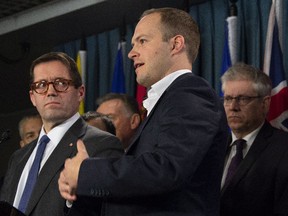 Liberal MP Nathaniel Erskine-Smith speaks during a news conference in Ottawa on Tuesday December 11, 2018.