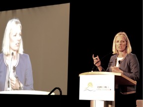 Catherine McKenna, minister of Environment and Climate Change, speaks at the 2019 Clean Energy Ministerial and Mission Innovation conference in Vancouver on May 28.