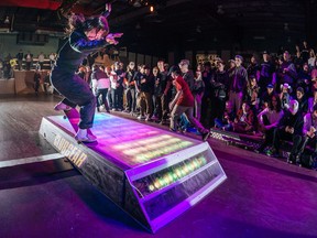 Breana Geering skates at a House of Vans event.