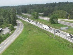 Highway 1 has been closed to westbound traffic due to a collision in Langley.