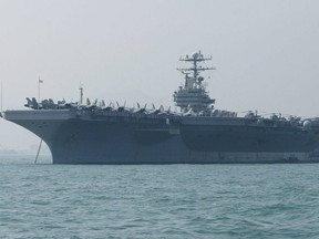 In this file photo taken on Dec. 23, 2004, the USS Abraham Lincoln is seen moored in Hong Kong.