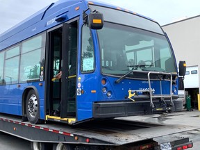 TransLink took delivery of four new battery-electric buses earlier this year.