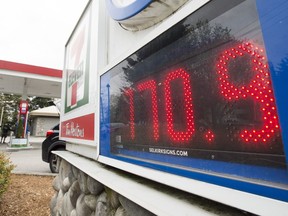 A gas station is pictured in Vancouver on April 17. Premier John Horgan has asked the B.C. Utilities Commission to investigate why gasoline in Metro Vancouver and on Vancouver Island is so much more expensive than the rest of Canada.