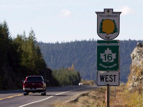 File photo of a sign along the Yellowhead Highway.