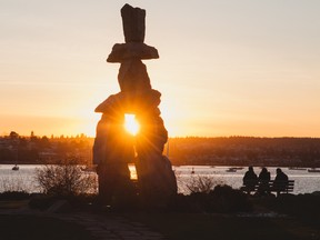 This Inuksuk is a familiar sight in Vancouver’s English Bay. Vancouver park board general manager Malcolm Bromley apologized for not informing commissioners about going to market for consultants for the master plan for the city's iconic waterfront parks.