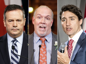 The main players in this drama: Alberta Premier Jason Kenney, B.C. Premier John Horgan. and Prime Minister Justin Trudeau.