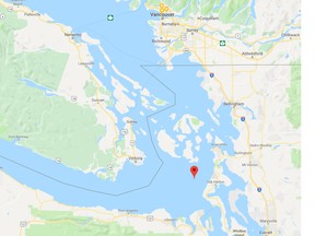 The rescue of passengers from a B.C. whale watching vessel took place near Smith Island in Washington's San Juan Islands