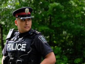 The new APTN series Tribal Police Files follows a group of police officers including Matt Stinson, who work on the Chippewa community of Rama, Ont.