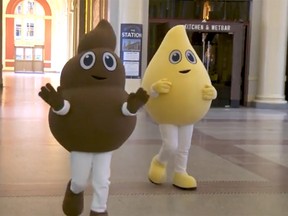 Left to right: Poo and Pee, the new mascots of Metro Vancouver's "Unflushables" campaign.