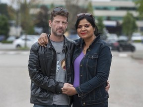 Homeless couple Stephen Appleby and Jenniffer Wong (correct spelling) are looking for work but find it difficult while sleeping in a tent in Surrey.