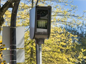 Red light camera intersection at Capilano Road and Marine Dr. in West Vancouver, BC, May 7, 2019.