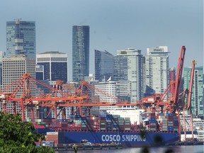 The Port of Vancouver's Vanterm facility that loads and unloads containers in downtown Vancouver.