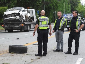 A large section of Oak Street is closed after a serious crash Wednesday morning.