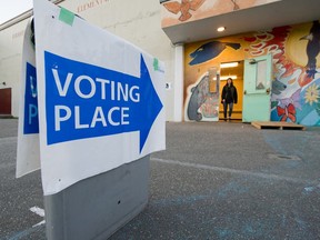 VANCOUVER, BC - OCTOBER 20, 2018 - People vote at Grandview school during municipal election in Vancouver, BC, Oct. 20, 2018.   (Arlen Redekop / PNG staff photo) (story by Gordon Hoekstra & Nick Eagland) [PNG Merlin Archive]