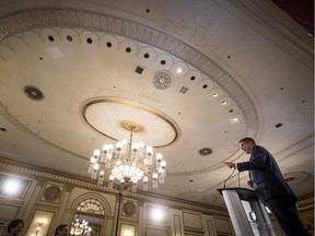 Conservative Leader Andrew Scheer speaks about his economic vision at an event hosted by the Canadian Club of Vancouver, in Vancouver, on Friday May 24, 2019.