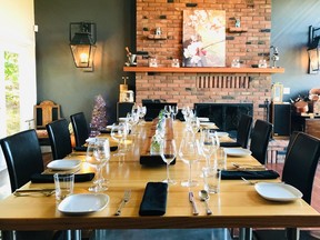 Table set for dinner at Backyard Farm. (Photo: Mia Stainsby)