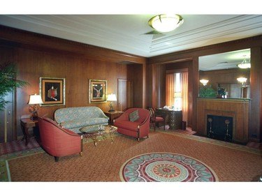 The Governor General's Suite at The Hotel Vancouver. The suite retains the art deco look of the time it was built in 1939.