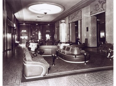 Hotel Vancouver lobby circa 1939.
