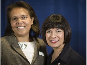 UBC researcher Dr. Gina Ogilvie and federal health minister Ginette Petitpas Taylor in Vancouver for Tuesday's announcement.
