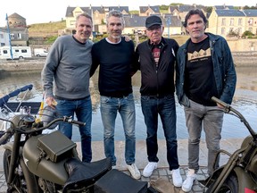 From left: Dean Linden, Trevor Linden, Lane Linden and Jamie Linden. The Linden family is participating in the Wounded Warriors Canada Battlefield Bike Ride.