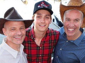Canucks Autism Network co-founder Paolo Aquilini and CEO Britt Andersen flanked winger Jake Virtanen before the Fishing For Kids tourney reportedly raised $800,00O with Virtanen hooking the prize fish.