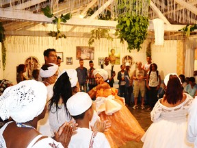 The hallmark of Candomblé is prolonged rhythmic drumming because --- in Afro-Brazilian belief --- the gods like to party.